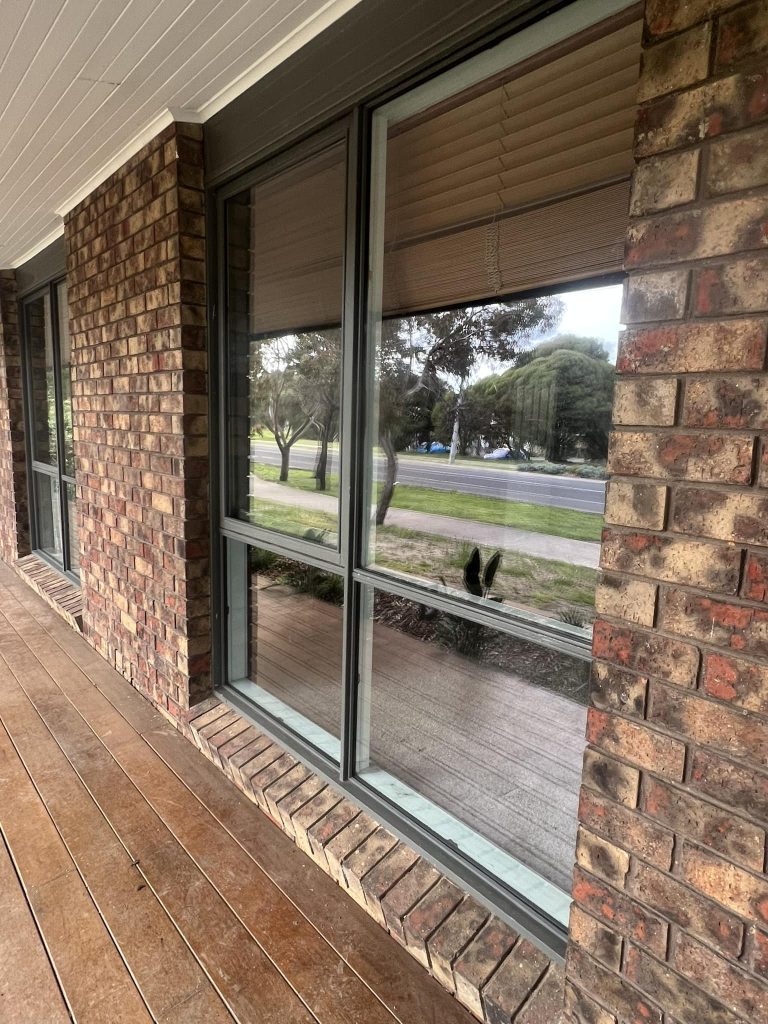 Custom window glass replacement installation in Chinchilla, QLD.